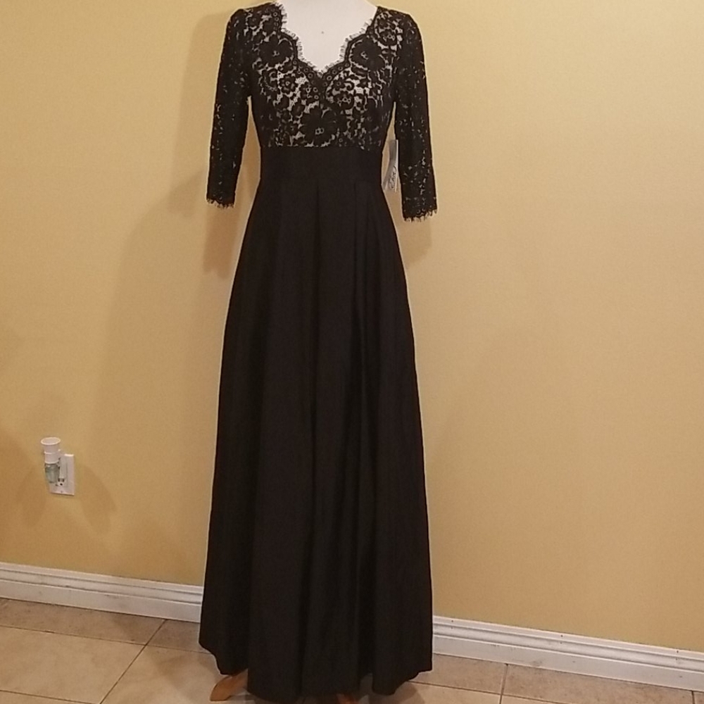 Eliza J. Black Formal Gown With Long Skirt Size 6